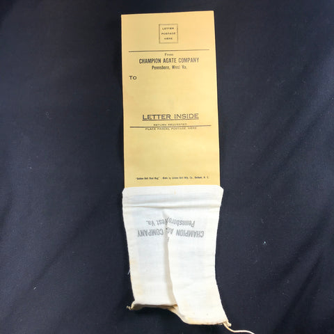 Champion Agate envelope and bag for sending samples