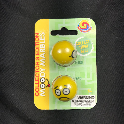 Moody Marbles Card with Nerd & sad emojis