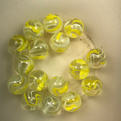 Banana Swirl marbles RETIRED (2000-2003) one inch (25mm)