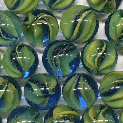 Swamp Thing marbles (16mm or 9/16"). retired. made from 2012-2014